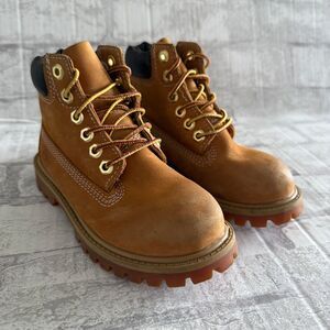 Timberland 12809 Youth Premium Waterproof Boots Wheat Nubuck Lug Sole Outdoor 10